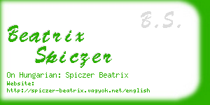 beatrix spiczer business card